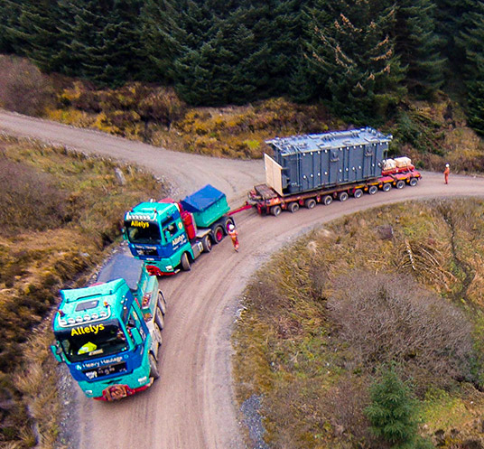 Modular Trailers used to move heavy transformer Modular Trailers used to move heavy transformer